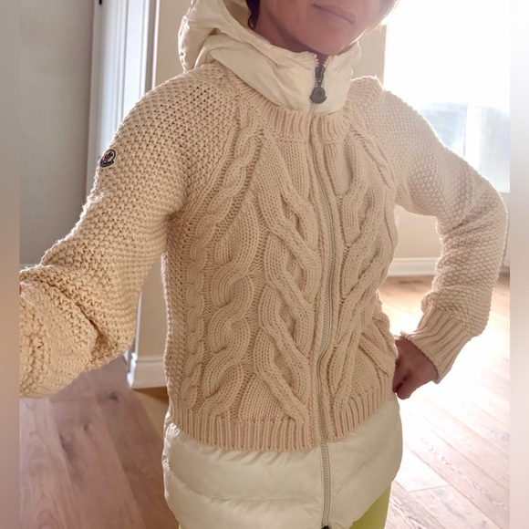 $1850 XS MONCLER CABLE KNIT Hooded Jacket CARDIGAN 100% RARE - Picture 4 of 12